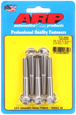 "5/16""-24 x 2.000 hex SS bolts" (5pcs)