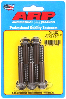 "5/16""-24 x 2.250 hex black oxide bolts" (5pcs)