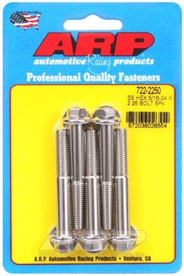 "5/16""-24 x 2.250 hex SS bolts" (5pcs)