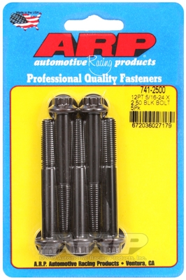 "5/16""-24 x 2.500 12pt black oxide bolts" (5pcs)