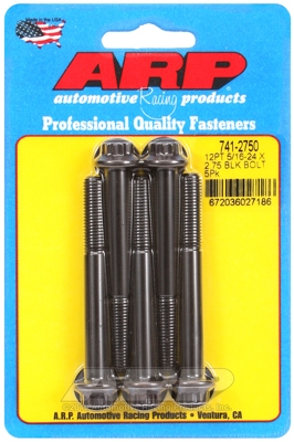 "5/16""-24 x 2.750 12pt black oxide bolts" (5pcs)