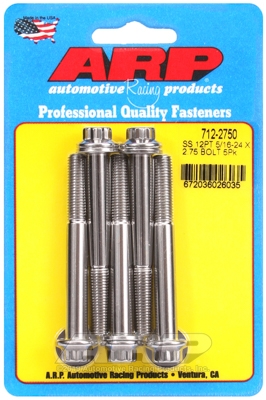 "5/16""-24 x 2.750 12pt SS bolts" (5pcs)