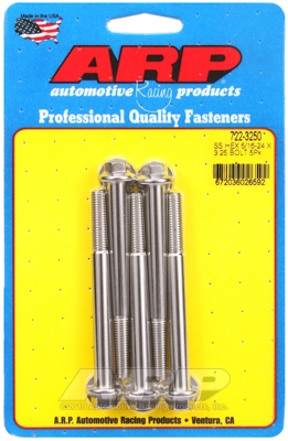 "5/16""-24 x 3.250 hex SS bolts" (5pcs)