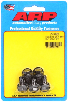 "5/16""-24 x .560 hex black oxide bolts" (5pcs)