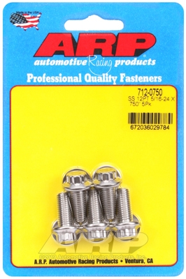 "5/16""-24 x  .750 12pt SS bolts" (5pcs)