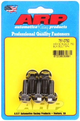 "5/16""-24 x .750 hex black oxide bolts" (5pcs)