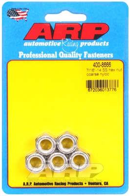 "7/16""-14 SS coarse nyloc hex nut kit" (5pcs)