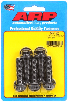 "7/16""-14 X 1.500 12pt 1/2 wrenching black oxide bolts"5pcs