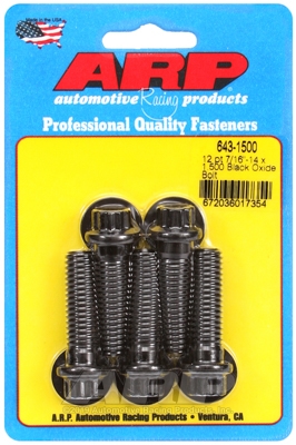 "7/16""-14 x 1.500 12pt black oxide bolts" (5pcs)