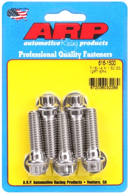 "7/16""-14 X 1.500 12pt SS bolts" (5pcs)