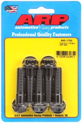 "7/16""-14 X 1.750 12pt 1/2 wrenching black oxide bolts"5pcs
