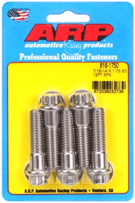 "7/16""-14 X 1.750 12pt SS bolts" (5pcs)