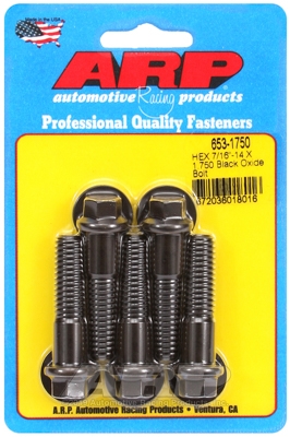 "7/16""-14 X 1.750 hex black oxide bolts" (5pcs)