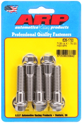 "7/16""-14 X 1.750 hex SS bolts" (5pcs)