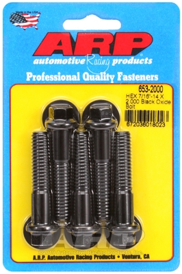 "7/16""-14 X 2.000 hex black oxide bolts" (5pcs)