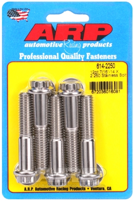 "7/16""-14 X 2.250 12pt 1/2 wrenching SS bolts" (5pcs)