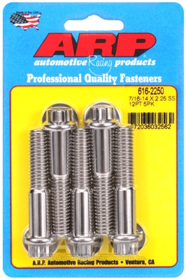 "7/16""-14 X 2.250 12pt SS bolts" (5pcs)