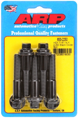"7/16""-14 X 2.250 hex black oxide bolts" (5pcs)