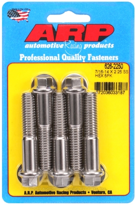 "7/16""-14 X 2.250 hex SS bolts" (5pcs)