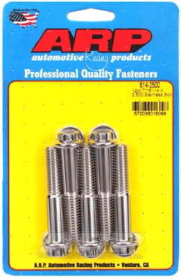 "7/16""-14 X 2.500 12pt 1/2 wrenching SS bolts" (5pcs)