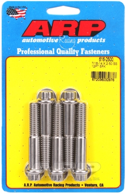 "7/16""-14 X 2.500 12pt SS bolts" (5pcs)