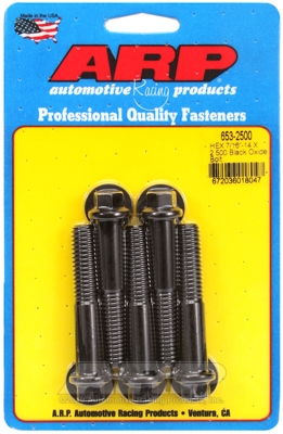"7/16""-14 X 2.500 hex black oxide bolts" (5pcs)