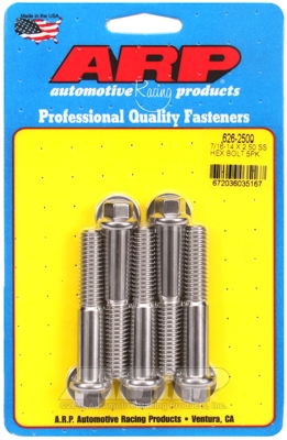 "7/16""-14 X 2.500 hex SS bolts" (5pcs)
