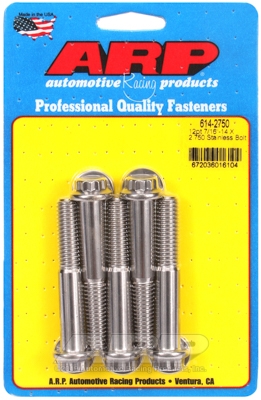 "7/16""-14 X 2.750 12pt 1/2 wrenching SS bolts" (5pcs)