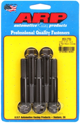 "7/16""-14 X 2.750 hex black oxide bolts" (5pcs)