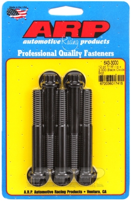 "7/16""-14 x 3.000 12pt black oxide bolts" (5pcs)