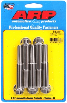 "7/16""-14 X 3.000 12pt SS bolts" (5pcs)