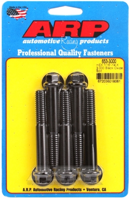 "7/16""-14 X 3.000 hex black oxide bolts" (5pcs)