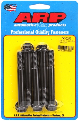 "7/16""-14 X 3.250 12pt 1/2 wrenching black oxide bolts"5pcs