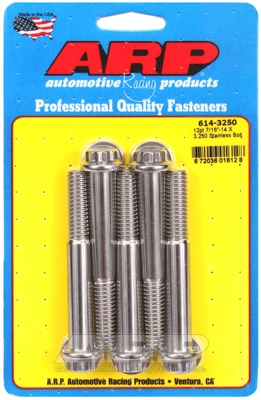 "7/16""-14 X 3.250 12pt 1/2 wrenching SS bolts" (5pcs)