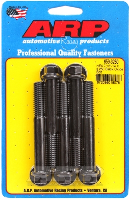 "7/16""-14 X 3.250 hex black oxide bolts" (5pcs)