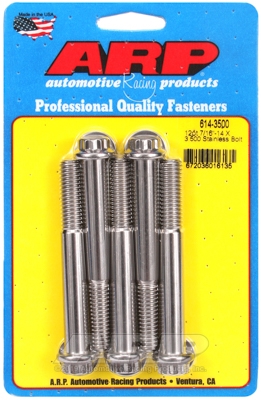 "7/16""-14 X 3.500 12pt 1/2 wrenching SS bolts" (5pcs)