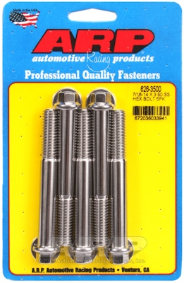 "7/16""-14 X 3.500 hex SS bolts" (5pcs)
