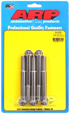 "7/16""-14 X 3.750 12pt 1/2 wrenching SS bolts" (5pcs)