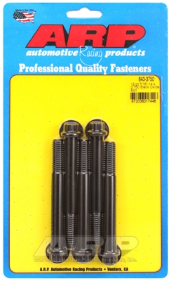 "7/16""-14 x 3.750 12pt black oxide bolts" (5pcs)