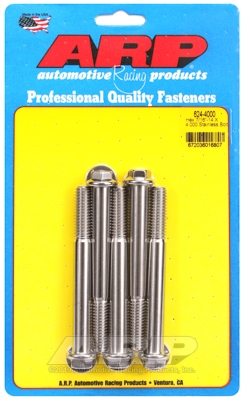 "7/16""-14 X 4.000 hex 1/2 wrenching SS bolts" (5pcs)
