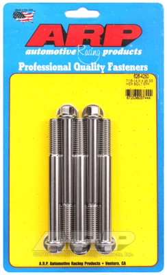 "7/16""-14 X 4.250 hex SS bolts" (5pcs)