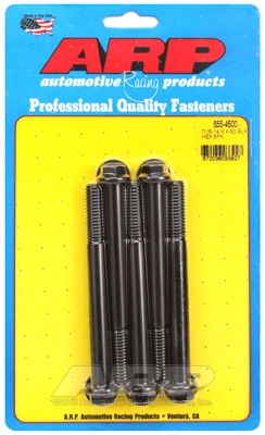 "7/16""-14 X 4.500 hex 1/2 wrenching black oxide bolts" 5pcs