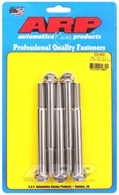 "7/16""-14 X 4.500 hex 1/2 wrenching SS bolts" (5pcs)