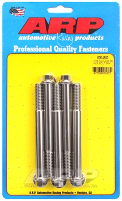 "7/16""-14 X 4.500 hex SS bolts" (5pcs)