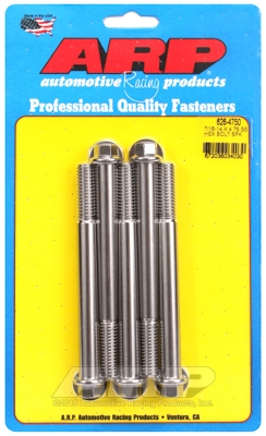"7/16""-14 X 4.750 hex SS bolts" (5pcs)