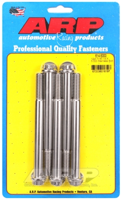 "7/16""-14 X 5.000 12pt 1/2 wrenching SS bolts" (5pcs)