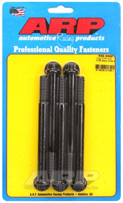 "7/16""-14 x 5.000 12pt black oxide bolts" (5pcs)