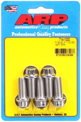 "7/16""-20 x 1.000 12pt SS bolts" (5pcs)