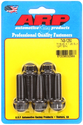 "7/16""-20 x 1.250 12pt black oxide bolts" (5pcs)