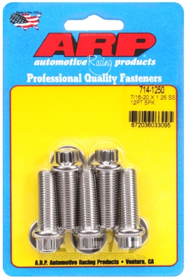 "7/16""-20 x 1.250 12pt SS bolts" (5pcs)